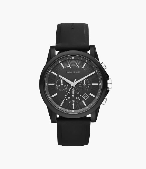 ARMANI EXCHANGE Chronograph Black Silicone Watch Ax1326 Image 1