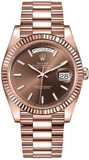 ROLEX Day-Date 40 Chocolate Dial 18K Rose Gold Men'S Watch 228235-0053 Image 1