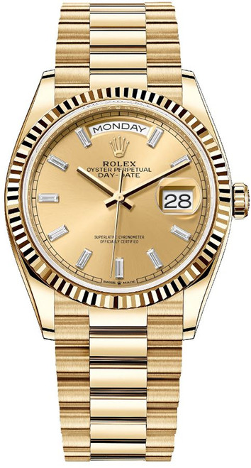 ROLEX Day-Date 36 Champagne Diamond Dial Unisex Watch 128238-0132 Image 1