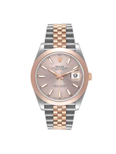 Rolex Datejust 41 Steel Rose Gold Sundust Dial Mens Watch 126301