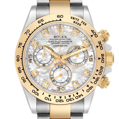 ROLEX Daytona Steel Yellow Gold Mother Of Pearl Diamond Mens Watch 116503 Image 1