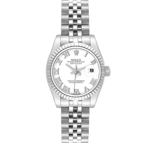 ROLEX Datejust Steel White Gold White Roman Dial Ladies Watch 179174 Image 1