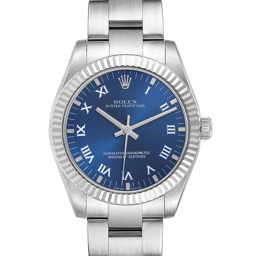 ROLEX Oyster Perpetual Midsize Blue Dial Ladies Watch 177234 Image 1