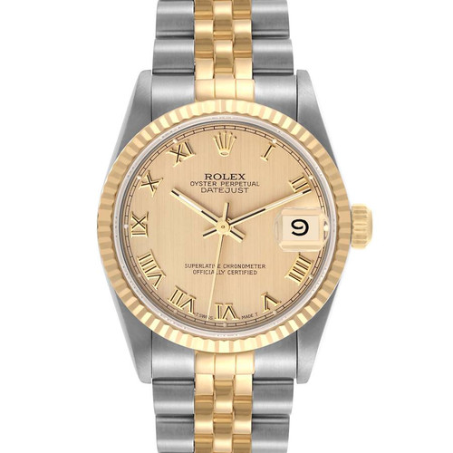 ROLEX Datejust Midsize Steel Yellow Gold Champagne Dial Ladies Watch 68273 Image 1
