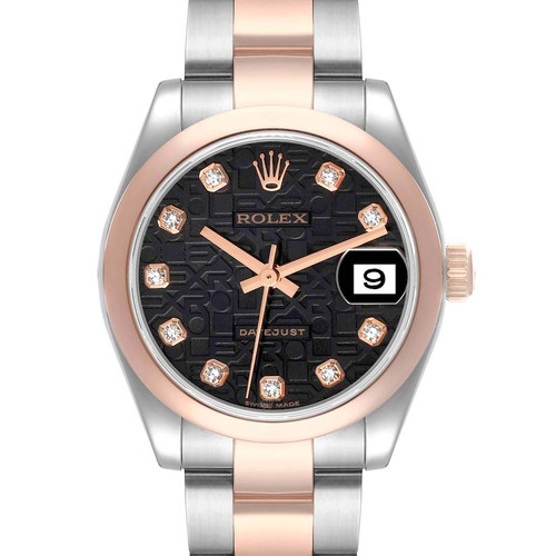ROLEX Datejust Midsize Steel Rose Gold Diamond Ladies Watch 178241 Image 1
