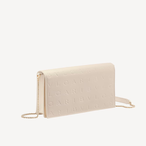 Locò Calfskin Shoulder Bag for Woman in Light Ivory