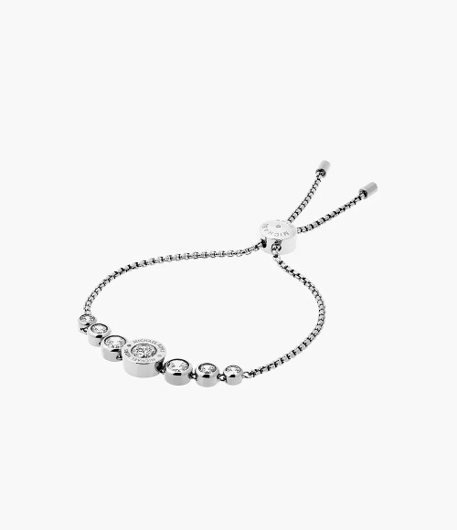 MICHAEL KORS Logo Silver-Tone And Crystal Slider Bracelet Mkj5335040 Image 1