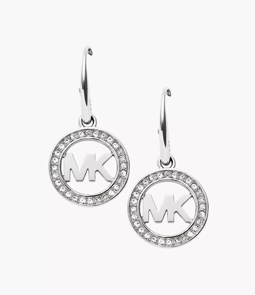 MICHAEL KORS Mk Silver-Tone Logo Drop Earrings Mkj4795040 Image 1