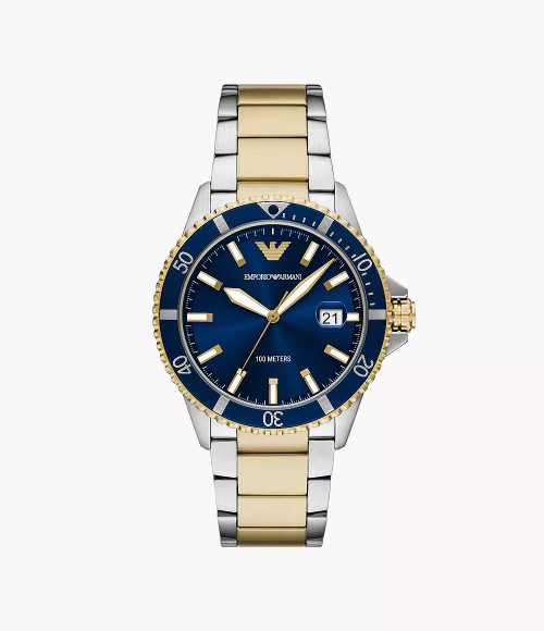 EMPORIO ARMANI World Explorer Three-Hand Date Two-Tone Stainless Steel Watch Ar11682 Image 1