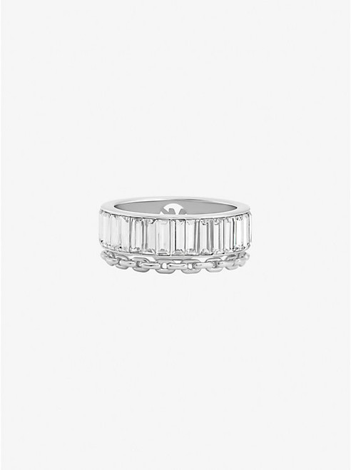 MICHAEL KORS Cubic Zirconia Double Layered Ring SILVER Image 1