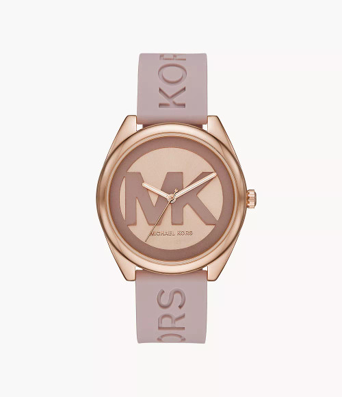 MICHAEL KORS Jan Three-Hand Pink Silicone Watch Mk7139 Image 1