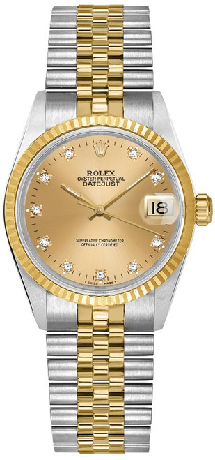 ROLEX Datejust 31 Champagne Diamond Dial Jubilee Women'S Watch 68273 Image 1