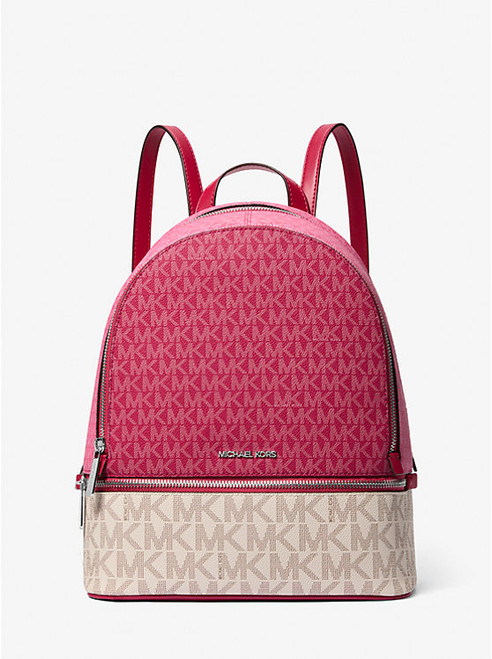MICHAEL KORS  Rhea Medium Color-Block Signature Logo Backpack