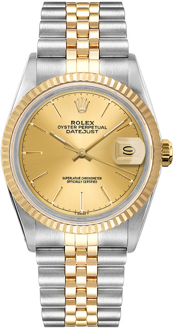 ROLEX Datejust 36 Champagne Dial Gold & Steel Unisex Watch 16013 Image 1