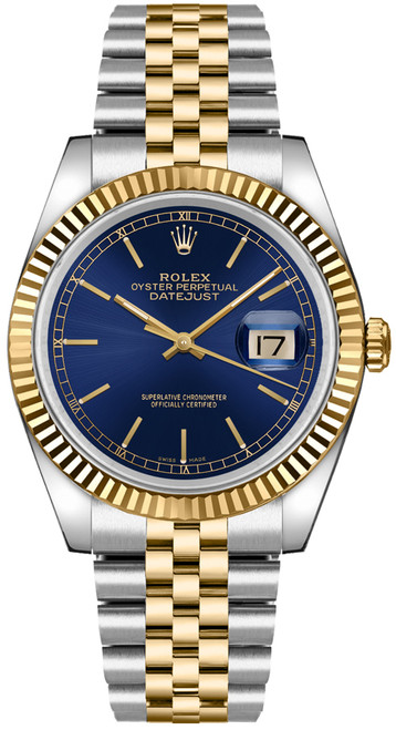 ROLEX Datejust 36 Two Tone Blue Dial Watch 16233 Image 1