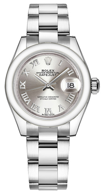 ROLEX Lady-Datejust 28 Silver Roman Numeral Oyster Bracelet Watch 279160-0008 Image 1 ROLEX Lady-Datejust 28 Silver Roman Numeral Oyster Bracelet Watch 279160-0008 Image 1