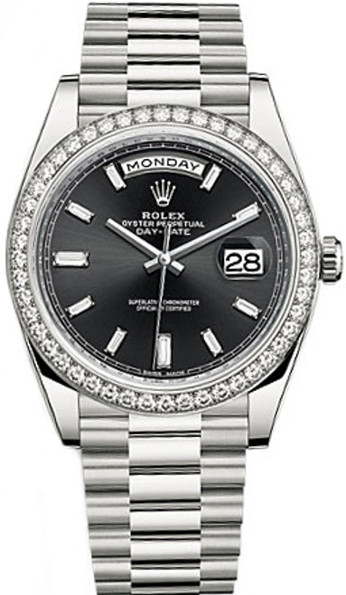 ROLEX Day-Date 40 Black Dial White Gold Men'S Watch 228349Rbr-0003 Image 1