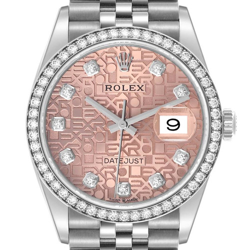 ROLEX Datejust Silver Diamond Dial Steel Mens Watch 126284 Image 1