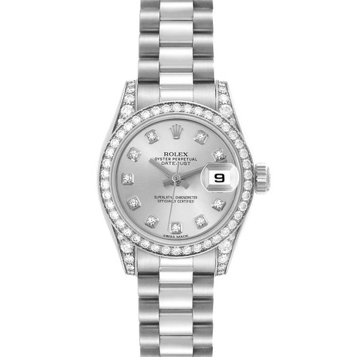 ROLEX Datejust President White Gold Diamond Ladies Watch 179159 Image 1