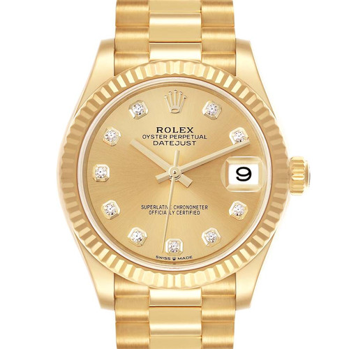 ROLEX President Datejust 31 Midsize Yellow Gold Diamond Watch 278278 Image 1