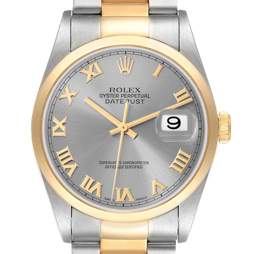 ROLEX Datejust Steel Yellow Gold Slate Dial Mens Watch 16203 Image 1 ROLEX Datejust Steel Yellow Gold Slate Dial Mens Watch 16203 Image 1