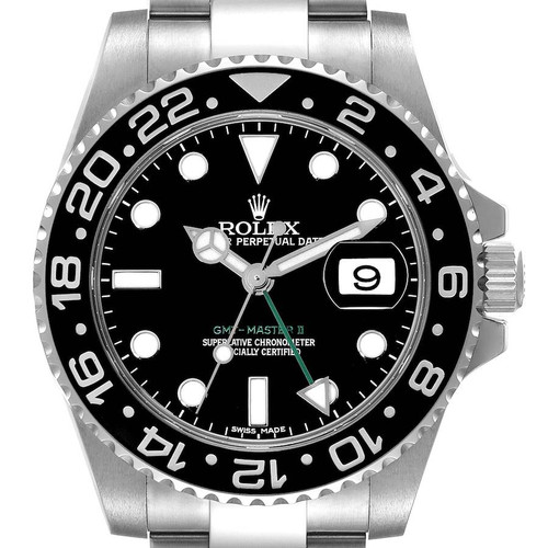 ROLEX Gmt Master Ii Black Dial Ceramic Bezel Steel Mens Watch 116710 Image 1