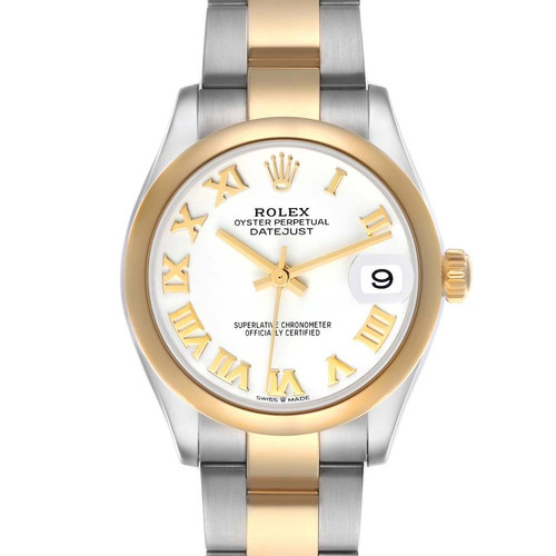 ROLEX Datejust 31 Midsize Steel Yellow Gold White Roman Dial Ladies Watch 278243 Image 1