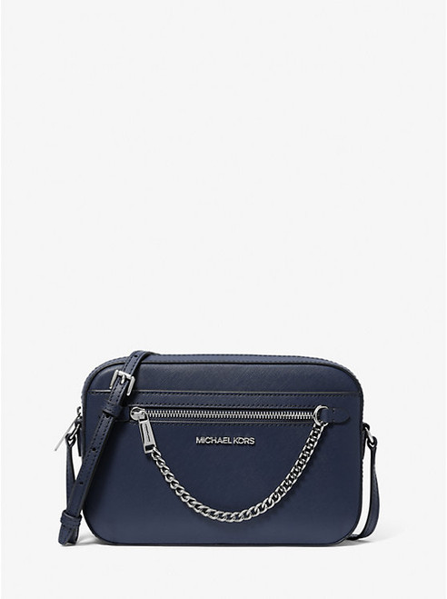 MICHAEL KORS Jet Set Large Saffiano Leather Crossbody Bag NAVY Image 1