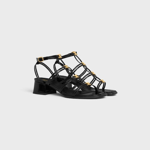 CELINE Clemence Multi Triomphe Sandal In Glazed Calfskin (@Delhi Studio)