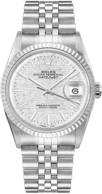 ROLEX Datejust 36 Fluted Bezel Jubilee Bracelet Unisex Watch 16014 Image 1