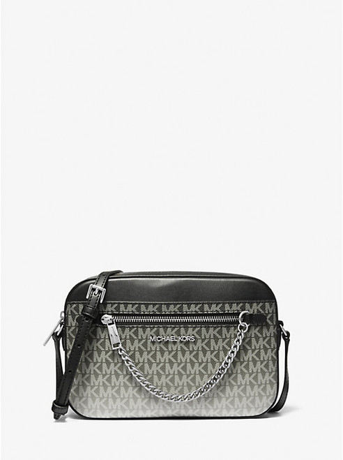 MICHAEL KORS Jet Set Large Ombré Signature Logo Crossbody Body BLACK Image 1