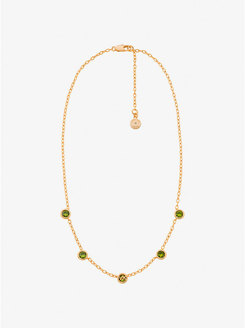 MICHAEL KORS Bezel Cubic Zirconia Necklace GOLD Image 1