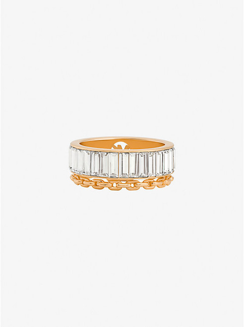 MICHAEL KORS Cubic Zirconia Double Layered Ring GOLD Image 1
