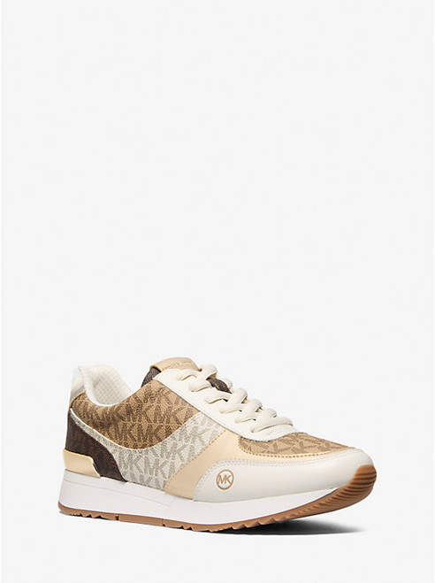 MICHAEL KORS Andi Color-Block Signature Logo Trainer CREAM MULTI Image 1