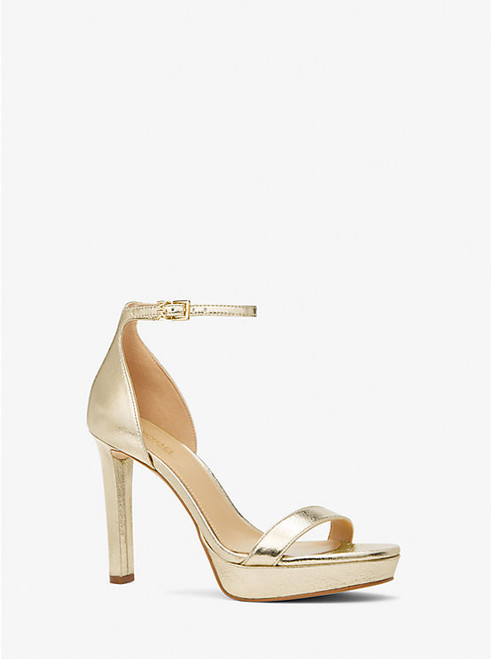 MICHAEL KORS Margot Metallic Platform Sandal PALE GOLD Image 1