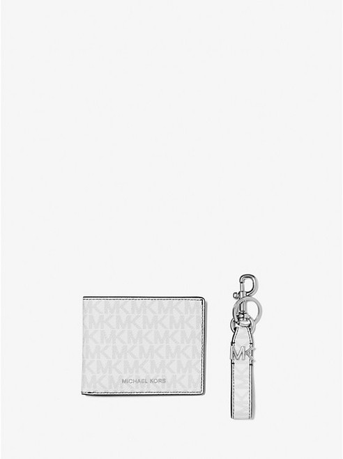 MICHAEL KORS Logo Wallet And Key Chain Gift Set BRIGHT WHT Image 1