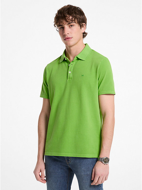 MICHAEL KORS Cotton Piqué Polo Shirt JUNGLE Image 1