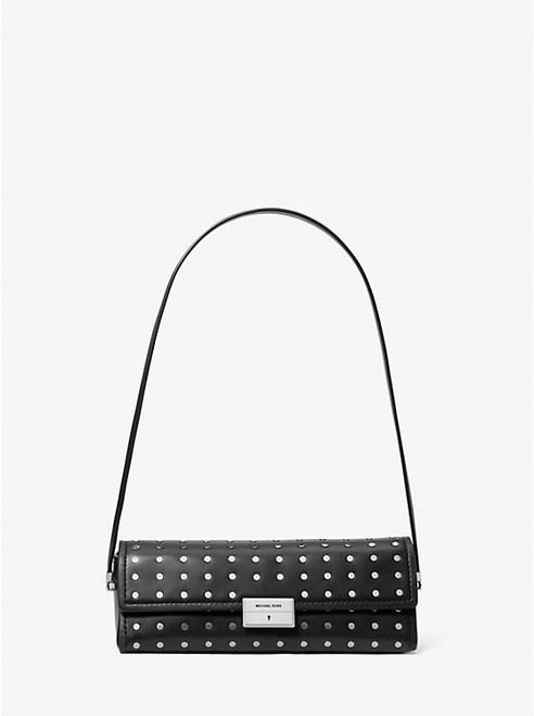 MICHAEL KORS Ludlow Small Studded Leather Convertible Pochette BLACK Image 1