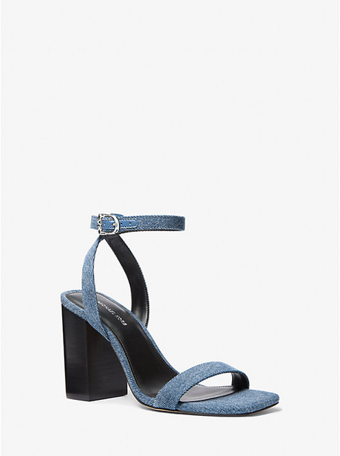 MICHAEL KORS Merriam Denim Block Heel Sandal UNION WASH Image 1
