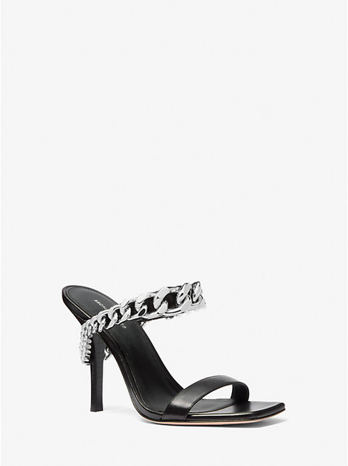 MICHAEL KORS Bianca Embellished Leather Sandal BLACK Image 1