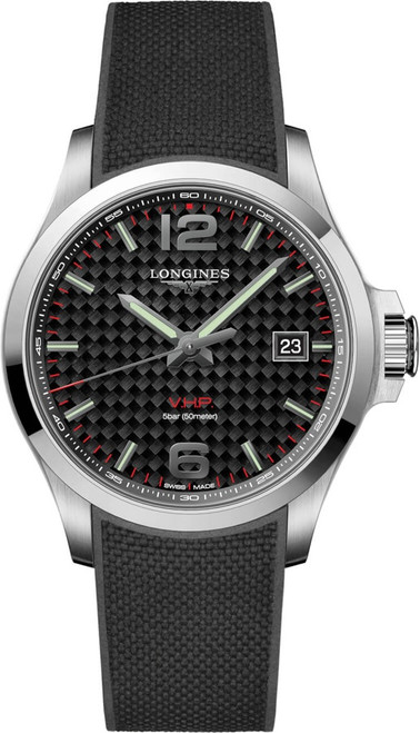 LONGINES Conquest V.H.P. Carbon Dial Men'S Watch L3.726.4.66.9 Image 1 LONGINES Conquest V.H.P. Carbon Dial Men'S Watch L3.726.4.66.9 Image 1