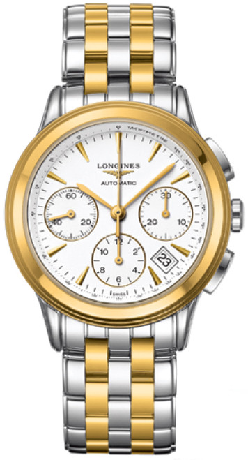 LONGINES Flagship Chronograph Gold & Stainless Men'S Watch L4.803.3.22.7 Image 1 LONGINES Flagship Chronograph Gold & Stainless Men'S Watch L4.803.3.22.7 Image 1