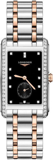 LONGINES Dolcevita Black Dial Two-Tone Diamond Men'S Watch L5.755.5.59.7 Image 1