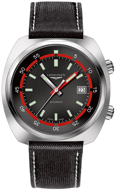 LONGINES Heritage Diver Black & Red Dial Men'S Watch L2.795.4.52.0 Image 1