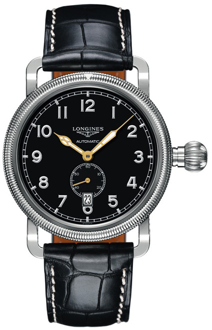 LONGINES Heritage Black Dial & Stainless Men'S Watch L2.777.4.53.0 Image 1 LONGINES Heritage Black Dial & Stainless Men'S Watch L2.777.4.53.0 Image 1