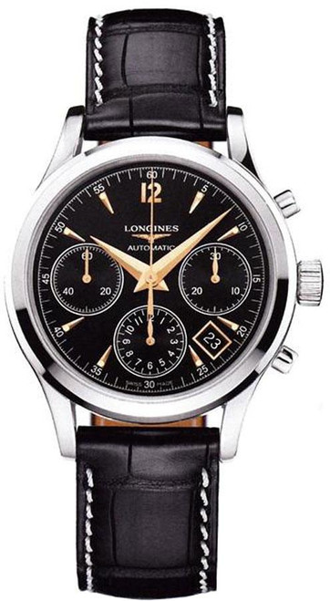 LONGINES Heritage Chronograph 39Mm Black Dial Men'S Watch L2.742.4.56.0 Image 1