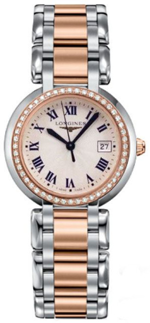 LONGINES Primaluna Rose Gold & Steel Diamond Women'S Watch L8.112.5.79.6 Image 1