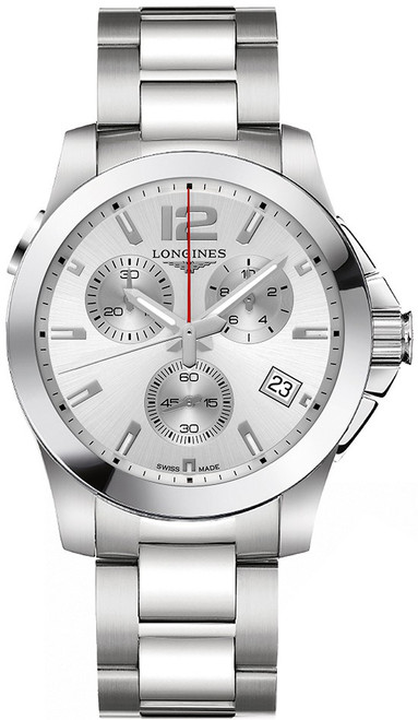LONGINES Conquest Silver Dial Quartz Men'S Watch L3.702.4.76.6 Image 1 LONGINES Conquest Silver Dial Quartz Men'S Watch L3.702.4.76.6 Image 1