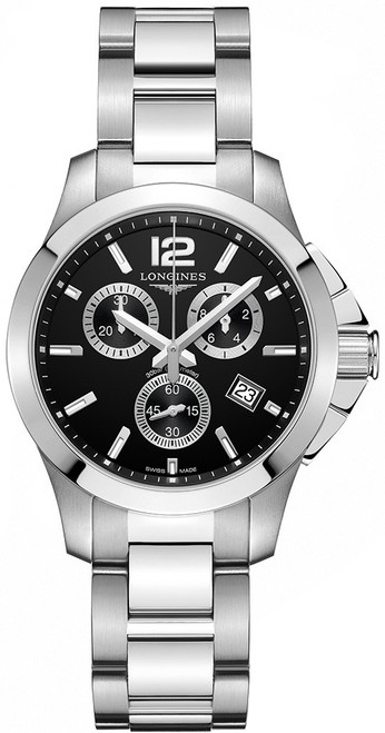 LONGINES Conquest Quartz Black Dial Men'S Watch L3.379.4.56.6 Image 1