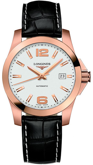 LONGINES Conquest 18K Rose Gold Men'S Watch L3.676.8.76.3 Image 1